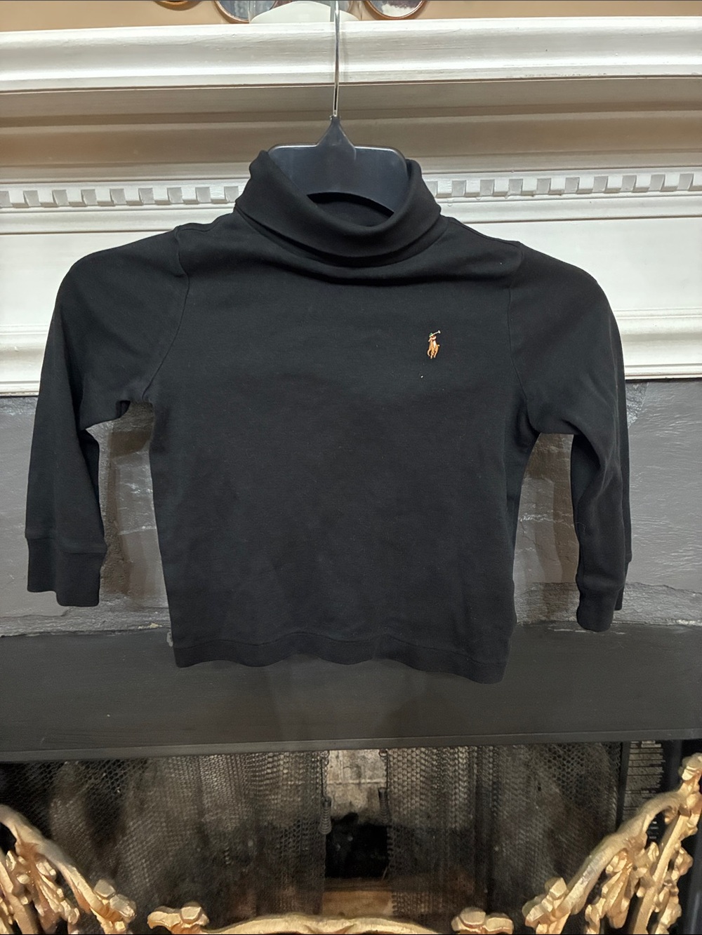 Polo by Ralph Lauren Black Long Sleeve Turtleneck with Gold Pony